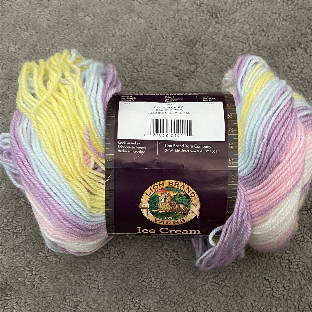 Lion Brand Ice Cream Pastel Multicolor Yarn